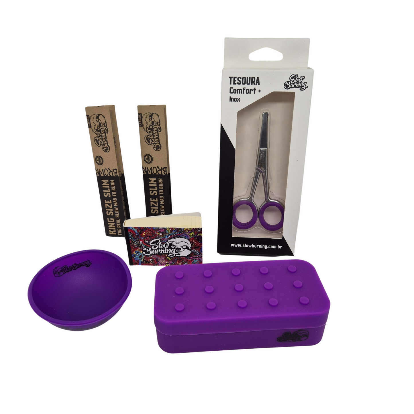 Kit Tesoura + Cuia + Slick Large Lego 75 ml + Seda + Piteira