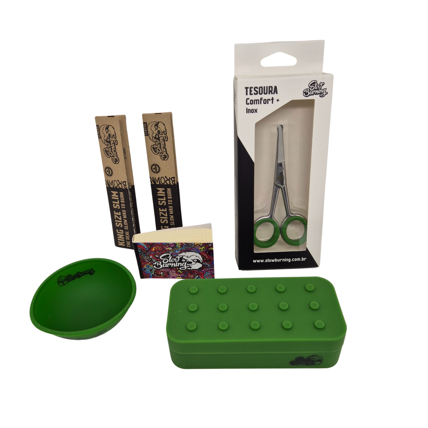 Kit Tesoura + Cuia + Slick Large Lego 75 ml + Seda + Piteira