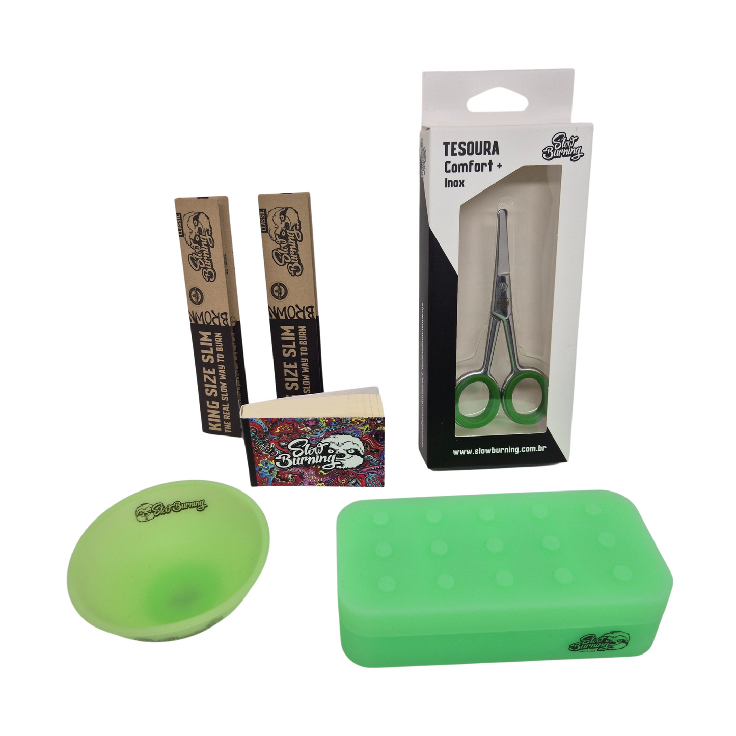 Kit Tesoura + Cuia + Slick Large Lego 75 ml + Seda + Piteira