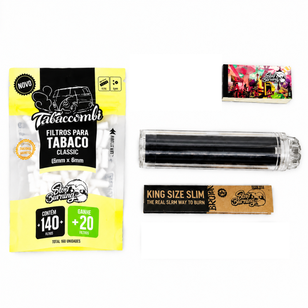 Bolador Slow Pro Roll + 160 Filtros + Seda + Piteiras